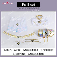 Load image into Gallery viewer, UWOWO Zoey Cosplay Collab Series: Kpop Huntrix Zoey White Holographic Performance Cosplay Costume XS-3XL Halloween Costume
