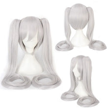 Load image into Gallery viewer, 120CM Long Synthetic Hair Clips 2 Ponytails Lolita Green Pink Heat Resistant Party Wigs Synthetic Hair Hatsune Miku Wig Cosplay

