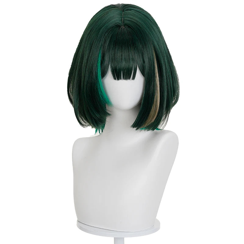 UWOWO Nefer Wig Game Genshin impact Nefer Cosplay Wig Short Hair Green Hair Halloween Wig