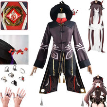 Load image into Gallery viewer, CN Costume Uniform Wig Cosplay Anime Game Genshin Impact Hutao Cosplay Hu Tao Chinese Style Halloween Costumes For Women
