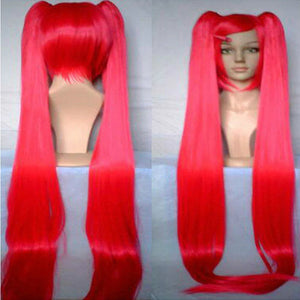 HAIRJOY Synthetic Hair Long Straight Green Cosplay Wig with 2 Clips in ponytails Vocaloid Hatsune Miku Costume Wig