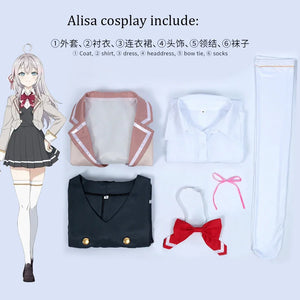 ANIMECC IN STOCK Alisa Suo Yuki Cosplay Costume Wig Anime  Alya Sometimes Hides Her Feelings in Russian School Uniform for Women