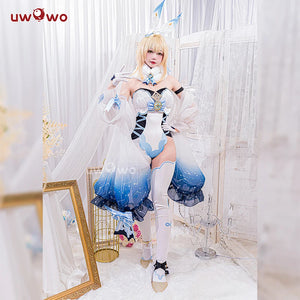 In Stock UWOWO Genshin Impact Traveler Lumine Cosplay Costume Douji Bunny Suit Canon Aether&Lumine Cos Outfit Halloween Costumes