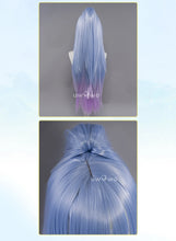 Load image into Gallery viewer, UWOWO League of Legends/LOL: Spirit Blossom SB Syndra Cosplay Wig Long Hair 85CM with Ponytail Blue Purple Gradient
