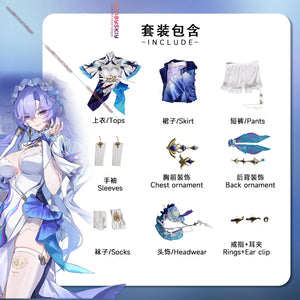 Cantarella Cosplay Wuthering Waves Costumes Sexy Women's Dress 100cm Long Purple Blue Cantarella Role-play Wigs Shoes Prop Suits