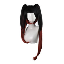 Load image into Gallery viewer, DATE A LIVE Tokisaki Kurumi Cosplay Costume Wig With Bangs Clip Ponytails Comic Con Nightmare Black Long Ponytials Wig Costumes
