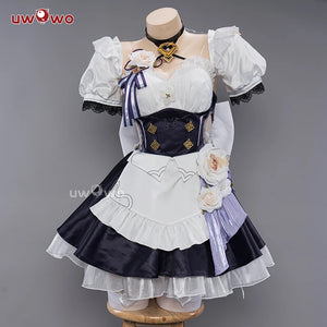 UWOWO Elysia Cosplay Maid Dress Game Honkai Impact 3rd: Elysia Maid Costume Miss Pink Elf Dress Cosplay Costume