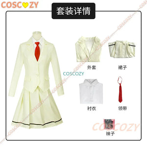 Anime WataMote Tomoko Kuroki Cosplay Costume Women Yellow Jk Skirt High School Convention Uniform Socks Tie Set