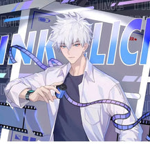 Load image into Gallery viewer, Anime Link Click Lucas Cosplay Costume White Short Wig Lu Guang Blue Shirt Pant Hat Full Set Daily Clothing Halloween
