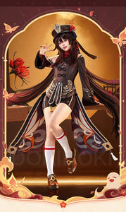 IN STOCK Hutao Cosplay Game Genshin Impact Cosplay【Size S-XXL】DokiDoki-SR HuTao Costume Metal Accessories Halloween Plus Size