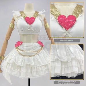 HOLOUN Panty & Stocking with Garterbelt Anime Panty Anarchy Cosplay Costume Wig Top Skirt  Cos Convention Daily Wear Halloween