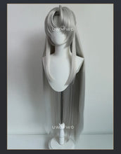 Load image into Gallery viewer, UWOWO Carlotta Wig Game Wuthering Waves WuWa Carlotta Montelli Cosplay Wig With Tonytail Long Hair Gray Hair
