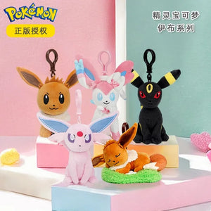 Genuine Pokemon Eevee Umbreon Espeon Kawaii Plush Toy Pendant School Bag Backpack Pendant Key Ring Doll Birthday Christmas Gift