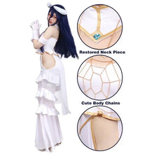 Load image into Gallery viewer, In Stock DAZCOS Anime Overlord Albedo Cosplay Costume Halloween Christmas Costume Cos Women White Dress Overlord Albedo Cosplay
