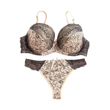 Load image into Gallery viewer, 2026 New Women Sexy Lace Underwear Set Push Up Embroidered Bra And Thong Plus Size 2 Piece Set Color Block Lingerie Suits

