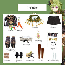 Load image into Gallery viewer, Collei Genshin Cosplay Costume Anime Game Uniform Collei Wig Halloween Party Role Play Outfit for Women
