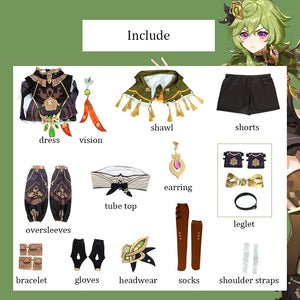 Collei Genshin Cosplay Costume Anime Game Uniform Collei Wig Halloween Party Role Play Outfit for Women