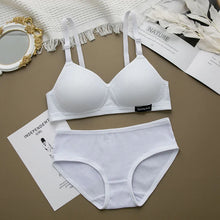 Load image into Gallery viewer, 2PCS/Set Women Seamless Bra Panties Set Sexy Stretch Sport Bra Thong Briefs Style Panty Bralette Crop Top Intimates Lingerie Set
