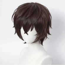 Load image into Gallery viewer, High Quality Dazai Osamu Cosplay Wig Anime Bungo Stray Dogs Cosplay Short Brown Heat Resistant Synthetic Hair Wigs
