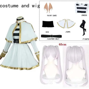 Frieren Cosplay Costume Frieren Dress with Ears Stockings for Anime Comic Con Frieren Outfits