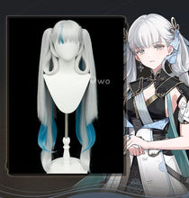 Load image into Gallery viewer, UWOWO Jinhsi Wig Game Wuthering Waves WuwWa Jinhsi  Cosplay Wig With Tonytail Long Hair Gray and Blue Hair
