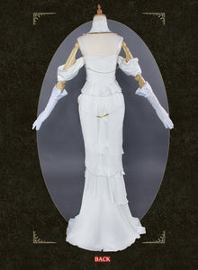 IN STOCK UWOWO Anime Albedo Cosplay Costume Halloween Christmas Costume Cos Women White Dress Albedoo Cosplay