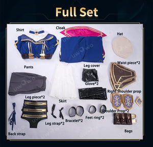 IN STOCK UWOWO Caitlyn Cosplay Game LOL Caitlyn Arcane Commander Cosplay Costume With Cloak Hat Prop Halloween Costume