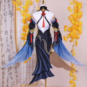 Frostflower Dew Shenhe Cosplay Costume Genshin Impact Adult Uniform Wig Anime Halloween Costumes Women Game Character Outfit