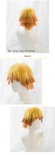 Load image into Gallery viewer, UWOWO Zenitsuu Cosplay Wig 25cm Short Yellow Orange Gradient Demonn Slaying Hair
