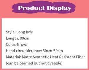 IN STOCK UWOWO Clawdeen Wolff Cosplay Wig Lace Wig Brown 80CM Long Hair Heat Resistant Halloween Cosplay Outfit Wig