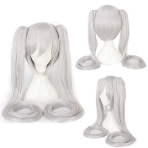 Cosplay Wig Long Heat Resistant Synthetic Hair Clip Ponytails Wigs