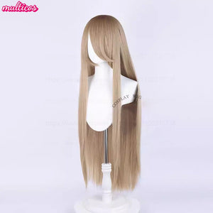 High Quality Anime 100Cm Long Staight Cosplay Wig Black White Red Pink Brown Gold Blue Blonde Purple Heat Resistant Hair Wigs