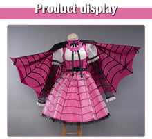 Load image into Gallery viewer, IN STOCK UWOWO Draculauraa Cosplay Costume Pink Suit Vampiree Female Little Devil Cosplay With Cape Hat Halloween Costumes
