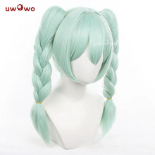 Load image into Gallery viewer, UWOWO V Singerr Mikku Cute Bunny Women Cosplay Wig With Ponytails Light Green Hair 45CM
