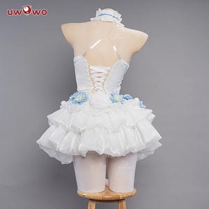 In Stock UWOWO Mikku Cosplay Costume Flower Fairy Dress Full Set Anime Cute Girl White Bunny Jumpsuit Halloween Costumes