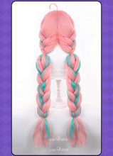 Load image into Gallery viewer, UWOWO Varesa Wig Game Genshin Impact Varesa Cosplay Wig With Ponytail Long Pink and Green Hair
