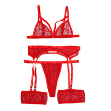 Load image into Gallery viewer, Pajamas Steel Lingerie Ring Lace Underwear Sleepwear Fashion Sexy Garter Erotic Porno Lingerie белье женское
