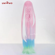 Load image into Gallery viewer, UWOWO Cyrene Wig Game Honkai Star Rail Cyrene Cosplay Wig Long Hair Pink and Blue and Green gradient Hair  Halloween Wig
