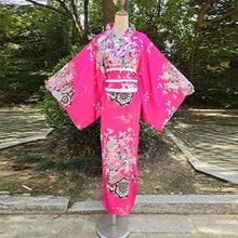 Load image into Gallery viewer, Cosplay Costume Traditional Japanese Kimono Japanese Style Printed Floral Sakura Girl Kimono Dress Asian Elegance

