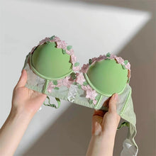 Load image into Gallery viewer, Black Mesh Embroidery Lingerie Set for Women Sexy Seamless Bras and Panty Set 2 Piece No Wire Bralette Mujer Lenceria Para Damas
