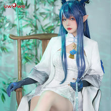 Load image into Gallery viewer, In Stock UWOWO Arknights Ling Cosplay Costume Chinese Traditional Qipao Dress Cheongsam Cosplay Halloween Costumes Full Set

