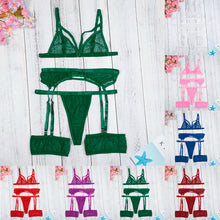 Load image into Gallery viewer, Pajamas Steel Lingerie Ring Lace Underwear Sleepwear Fashion Sexy Garter Erotic Porno Lingerie белье женское
