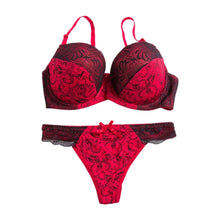 Load image into Gallery viewer, 2026 New Women Sexy Lace Underwear Set Push Up Embroidered Bra And Thong Plus Size 2 Piece Set Color Block Lingerie Suits
