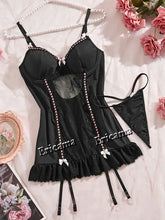 Load image into Gallery viewer, Sexy Lingerie Set Erotic Underwear Set Transparent Porno Lace Sexy Bra And Panty Garter Set Costumes Sexy Hot Erotic Bra Set
