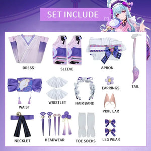 Genshin Impact Yumemizuki Mizuki Cosplay Costume Wig Anime Chinese Halloween Costumes for Women Game Uniform