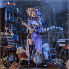 Load image into Gallery viewer, In Stock UWOWO Lisa Cosplay Game Genshin Impact Lisa Witch of Purple Rose Halloween Costume Special The Librarian Sexy Dress
