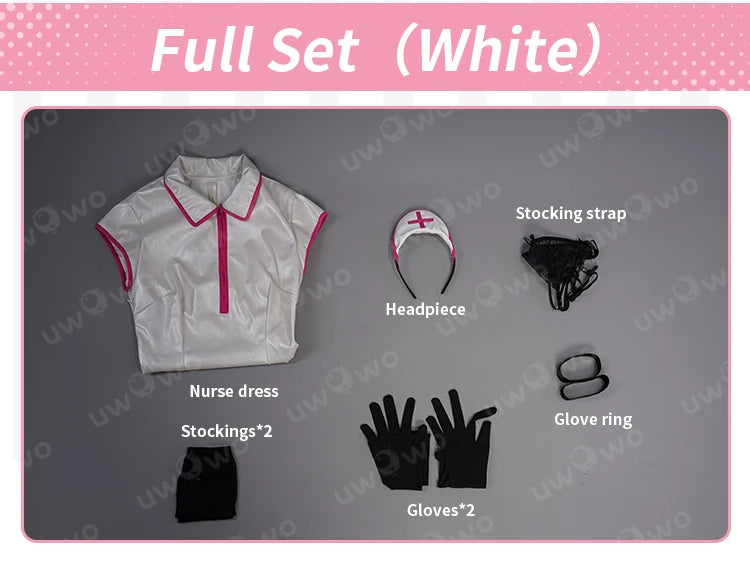 IN STOCK UWOWO Powerr/Makimaa Succubus Cosplay Costume Cosplay Powerr Makimaa Nurse Uniform Bodysuit Devil Halloween