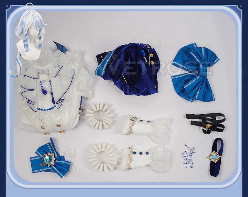 【Wetrose】In Stock Focalors Furina Doujin Cosplay Costume SR Fontaine Hydro Waltz Dress Lolita Full Set Wig Halloween Xmas