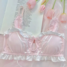 Load image into Gallery viewer, Japanese Cute Girl Lace Bra Set Hollow Sexy Sweet Rimless Underwear Bras for Women
