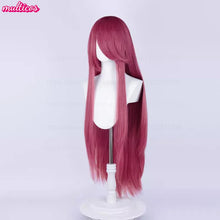 Load image into Gallery viewer, High Quality Anime 100Cm Long Staight Cosplay Wig Black White Red Pink Brown Gold Blue Blonde Purple Heat Resistant Hair Wigs
